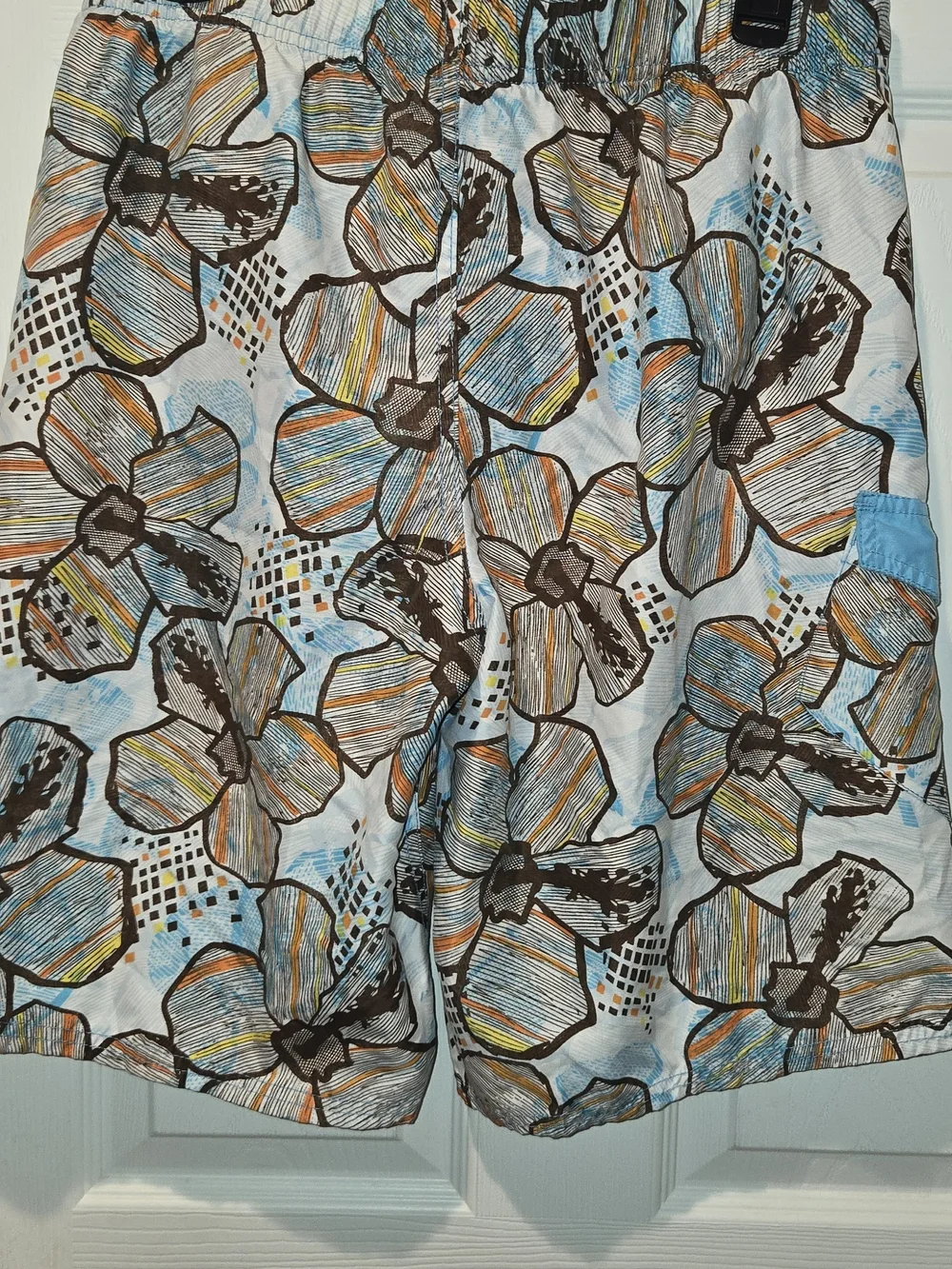 Maui and Sons Blue & Brown Floral Hybrid Shorts